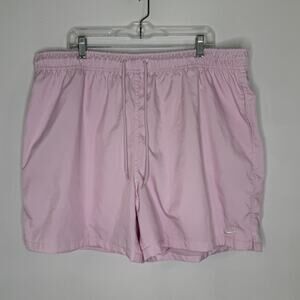 Nike Swim Trunks Shorts Mens 2XL Pink Lined Mesh Drawstring Pockets Beach